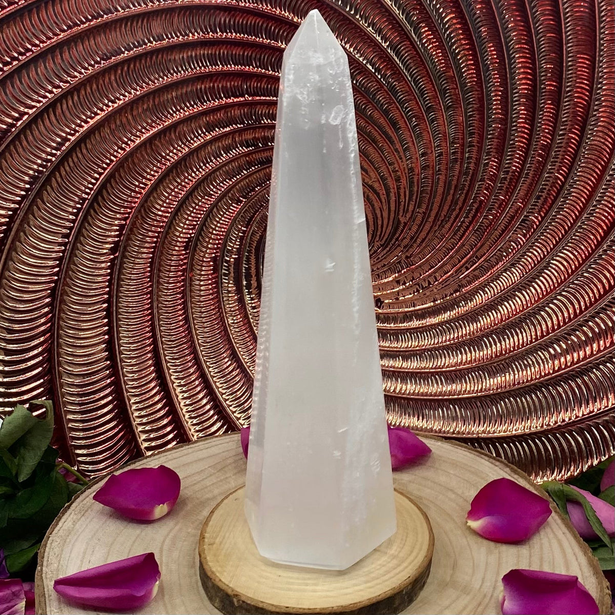 Selenite Hex Base Point - Cleansing & Purification 18cm Crystals