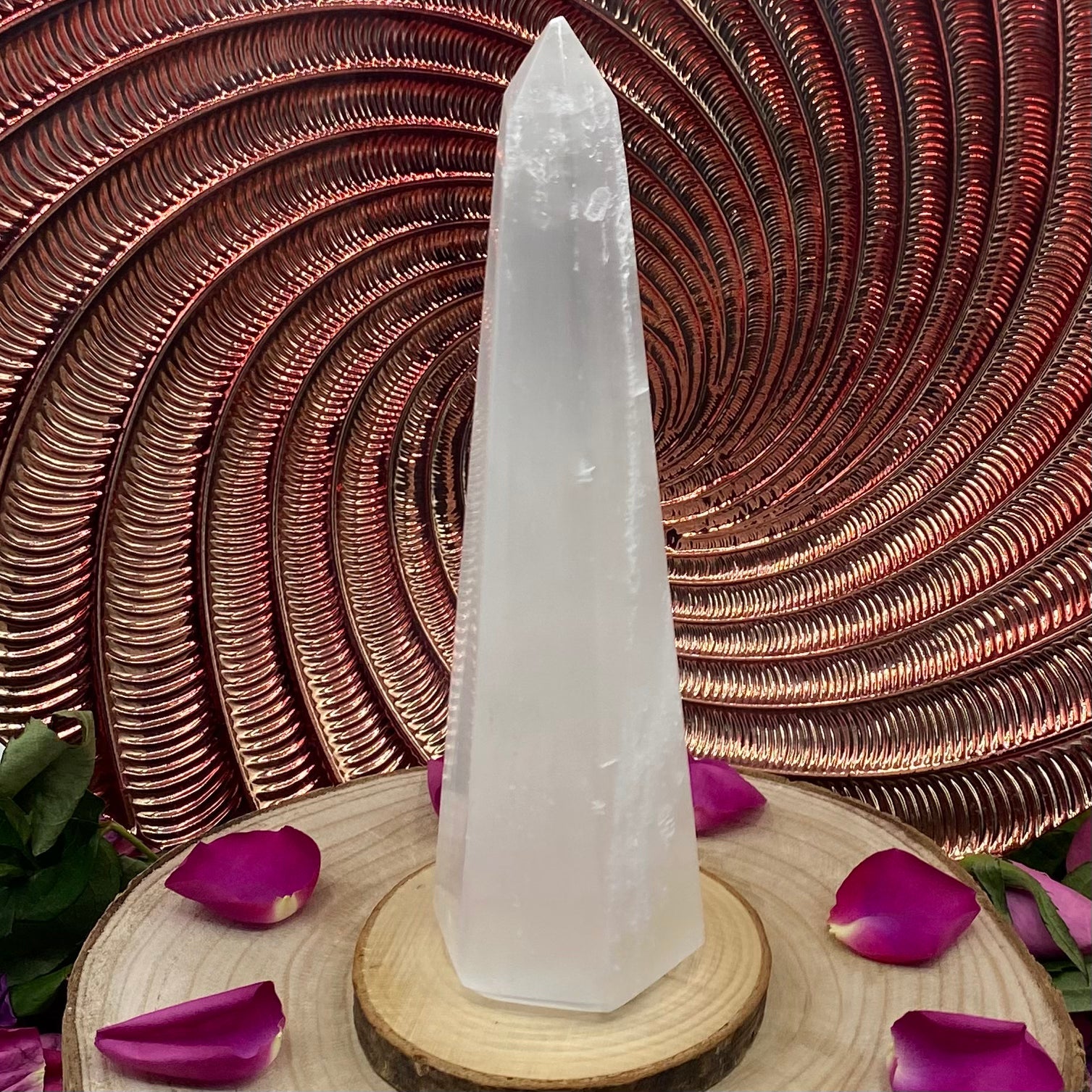 Selenite Hex Base Point - Cleansing & Purification 18cm Crystals