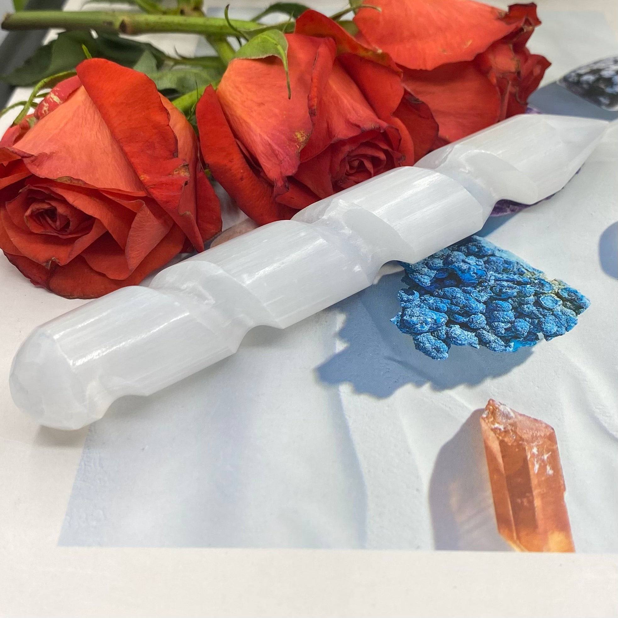 Selenite Spiral Wand - Cleansing & Purification Crystals
