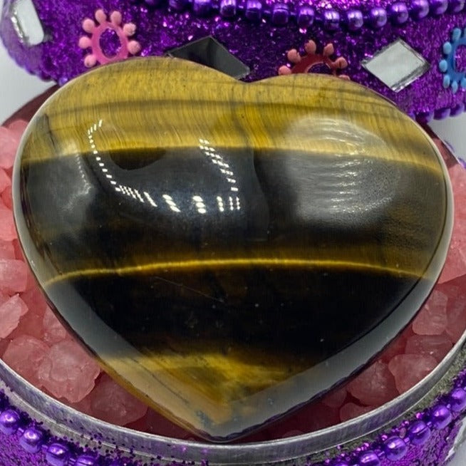 Tiger's Eye Heart - Courage & Protection Crystals