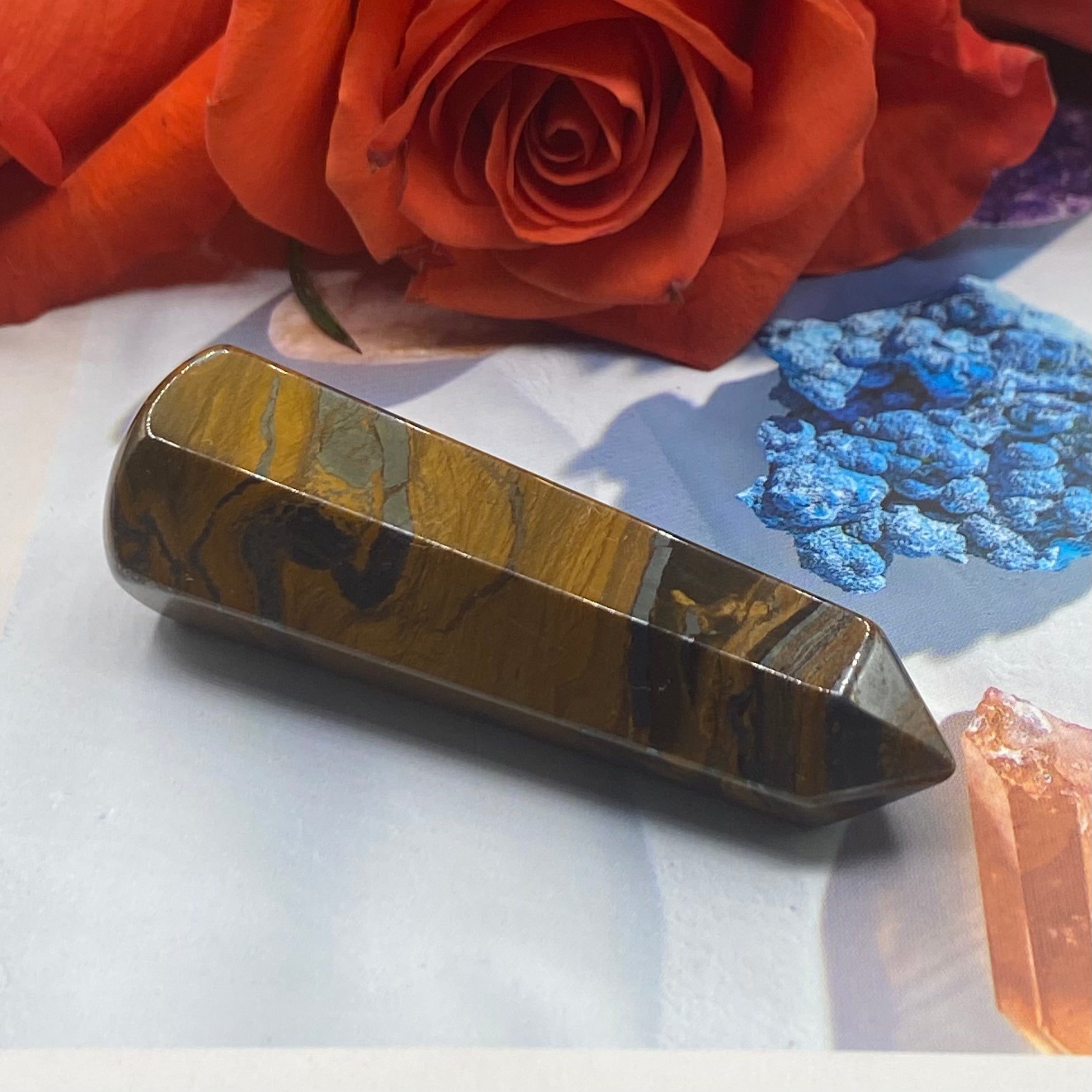 Tiger Iron Wand 6.5cm Crystals