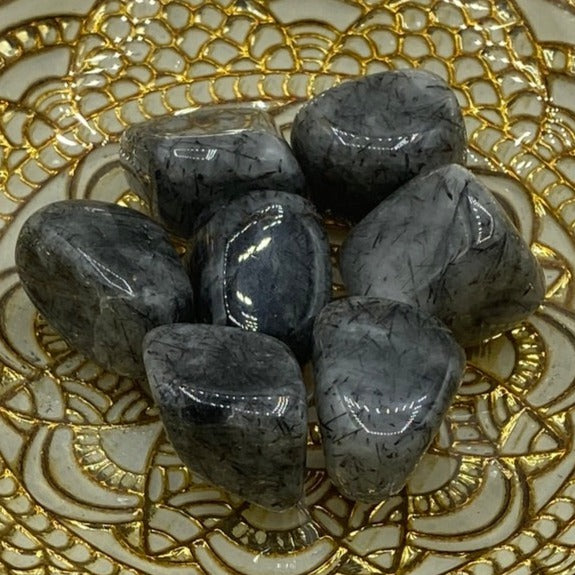 Tourmalinated Quartz Tumblestone - Union & Happiness Crystals