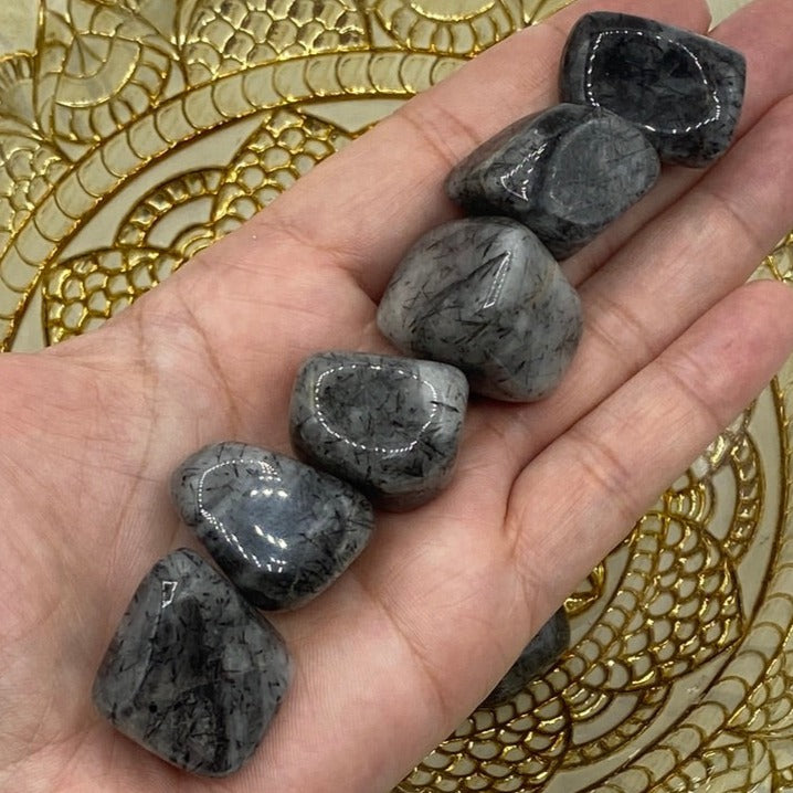 Tourmalinated Quartz Tumblestone - Union & Happiness Crystals