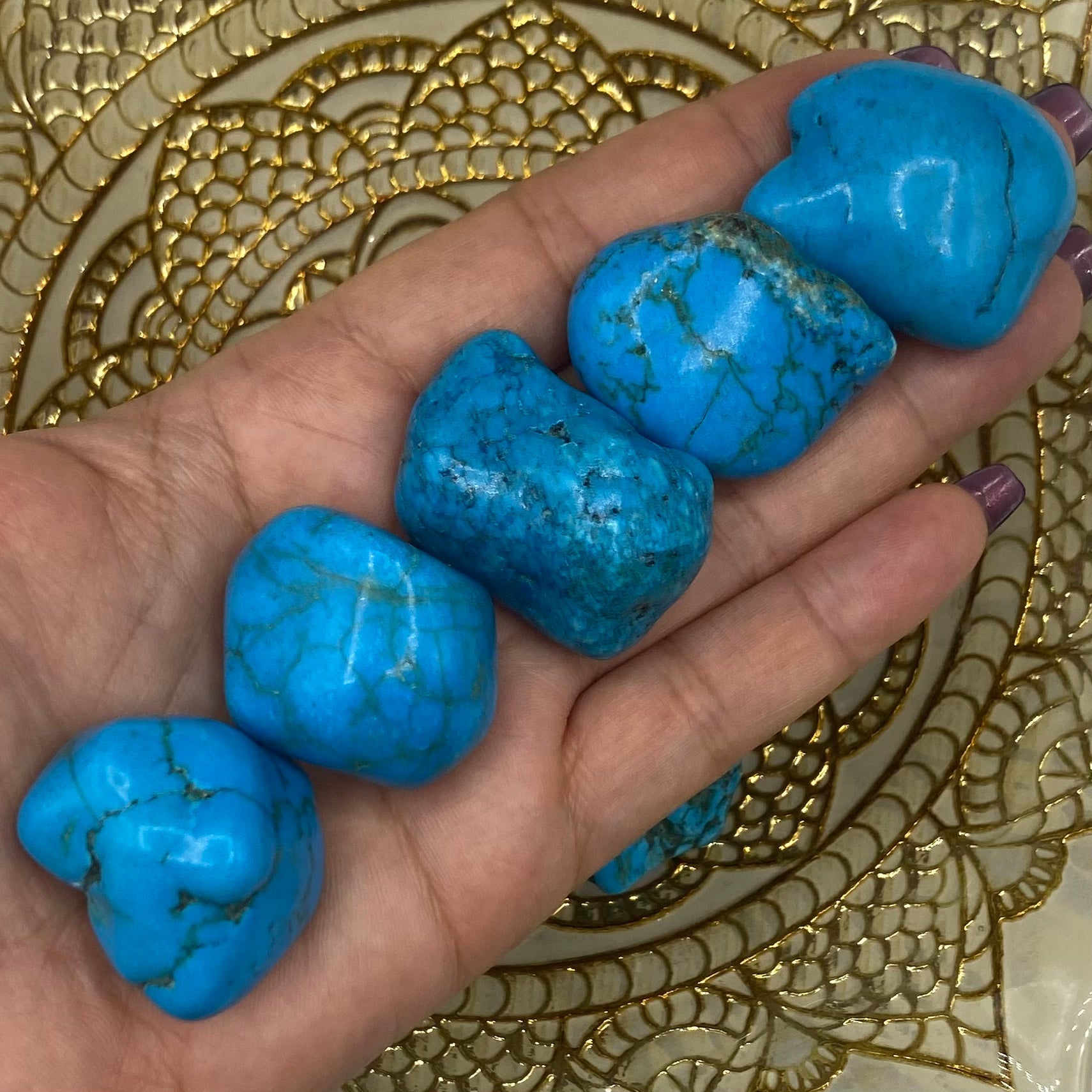 Turquenite (Blue Howlite) Tumblestones Crystals