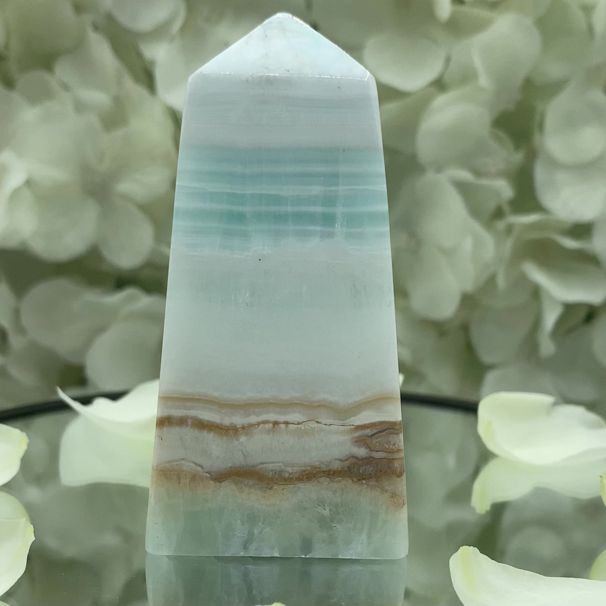 Caribbean Calcite Obelisk - Spiritual Growth & Self-Confidence
