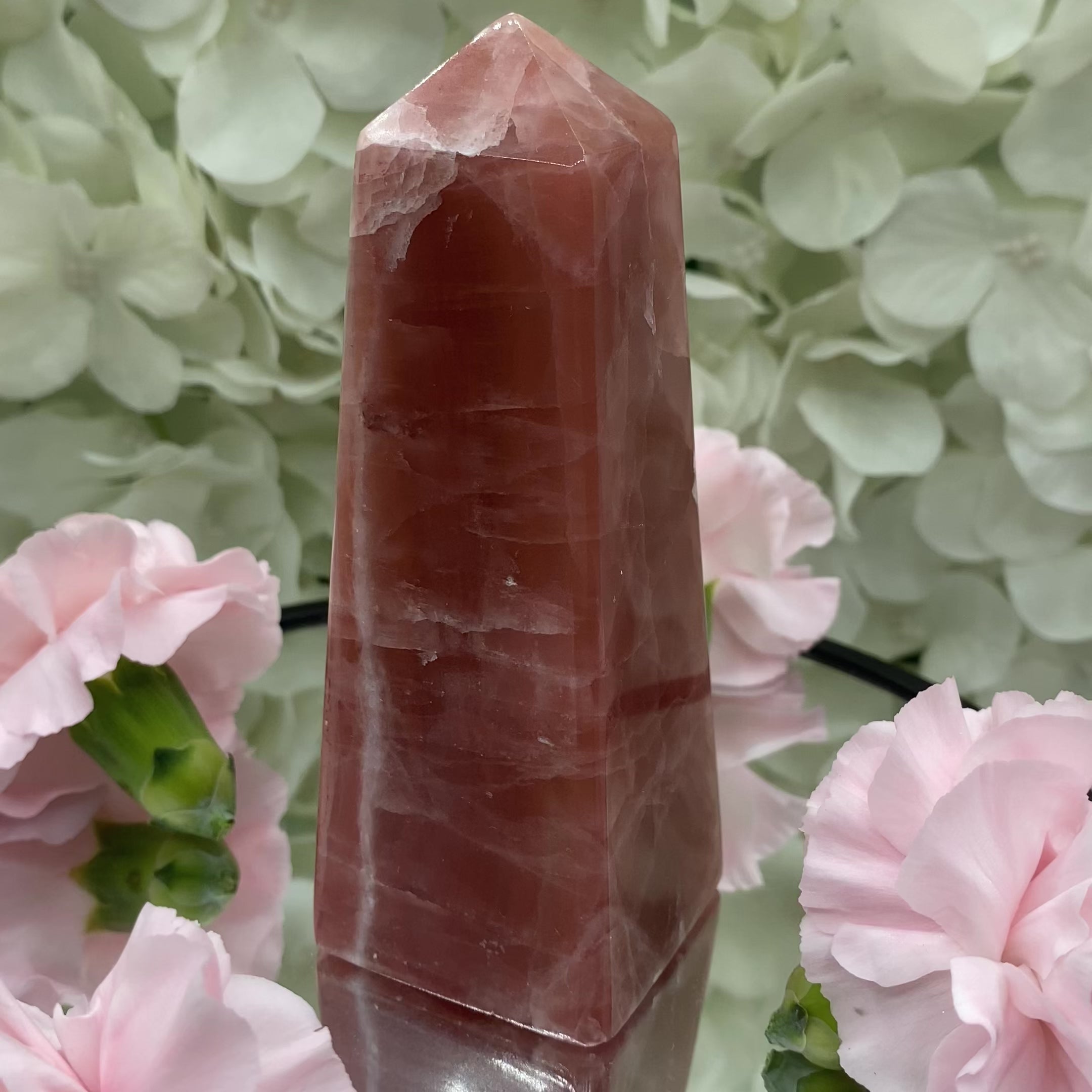 Strawberry Calcite Obelisk - Motivation & Willpower