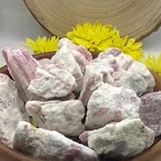 Rough Pink Tourmaline in Quartz Matrix Chunk - Emotional Healing & Self-Esteem