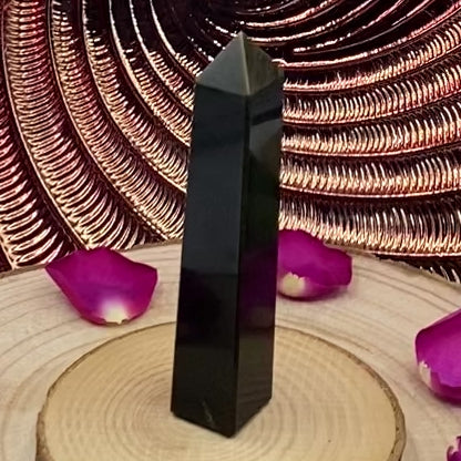 Gold Sheen Obsidian Obelisk - Manifestation & Energy Cleansing