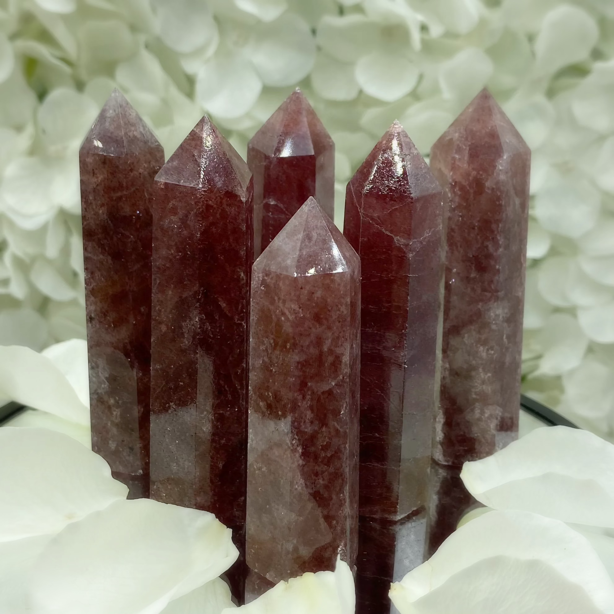 Strawberry Quartz Point - Intuition & Emotional Healing Crystals