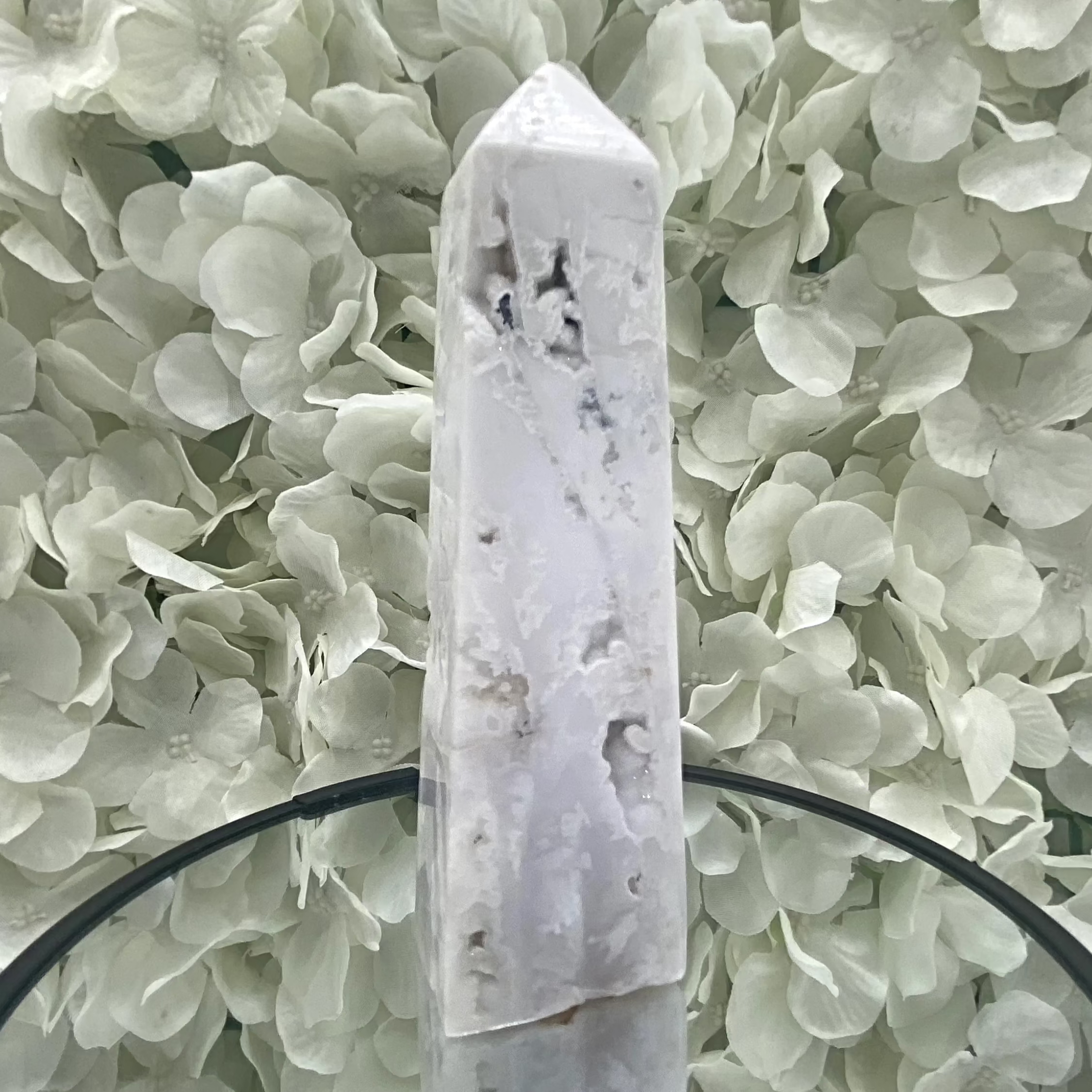 Snow Agate Obelisk - Mental Clarity & Grounding Crystals