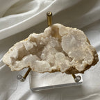 Polished White Quartz Geodes Crystals