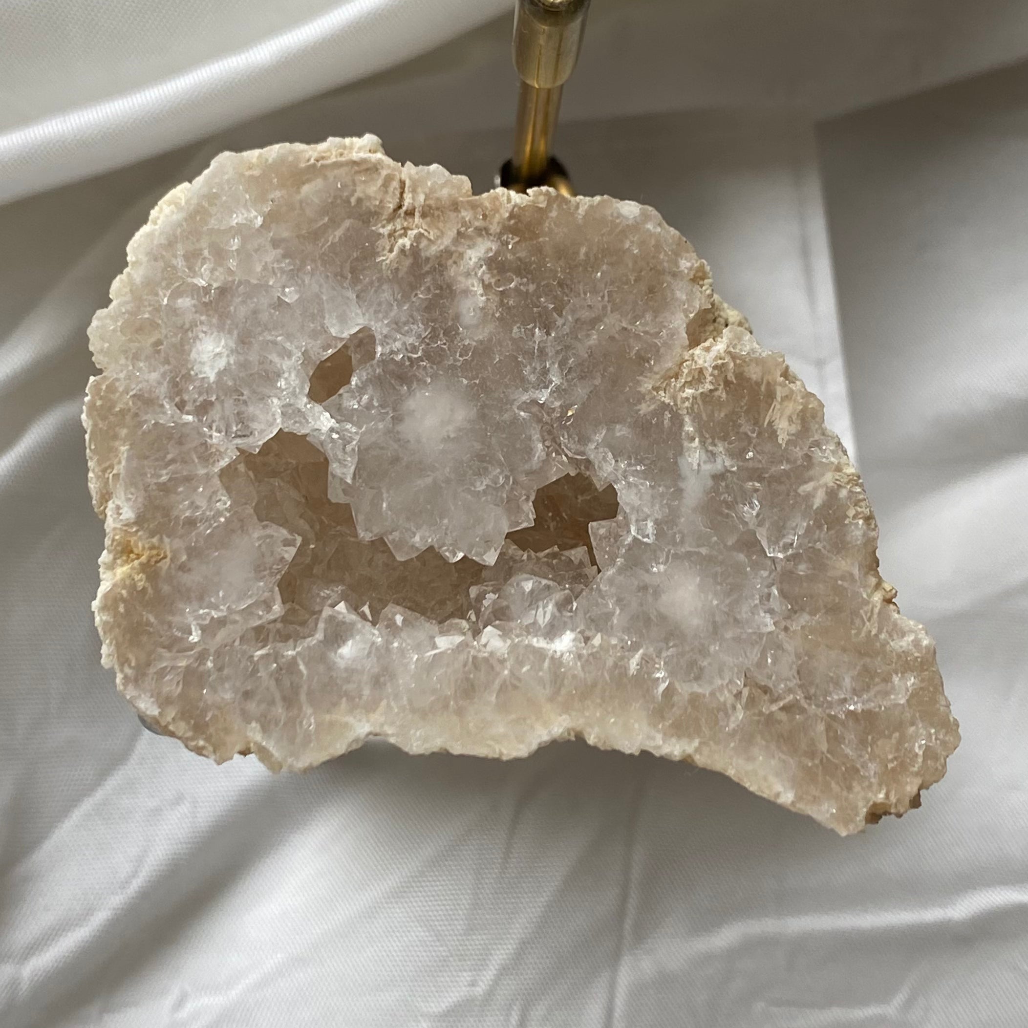 Polished White Quartz Geodes 1- 6.2cm x 4.cm Crystals