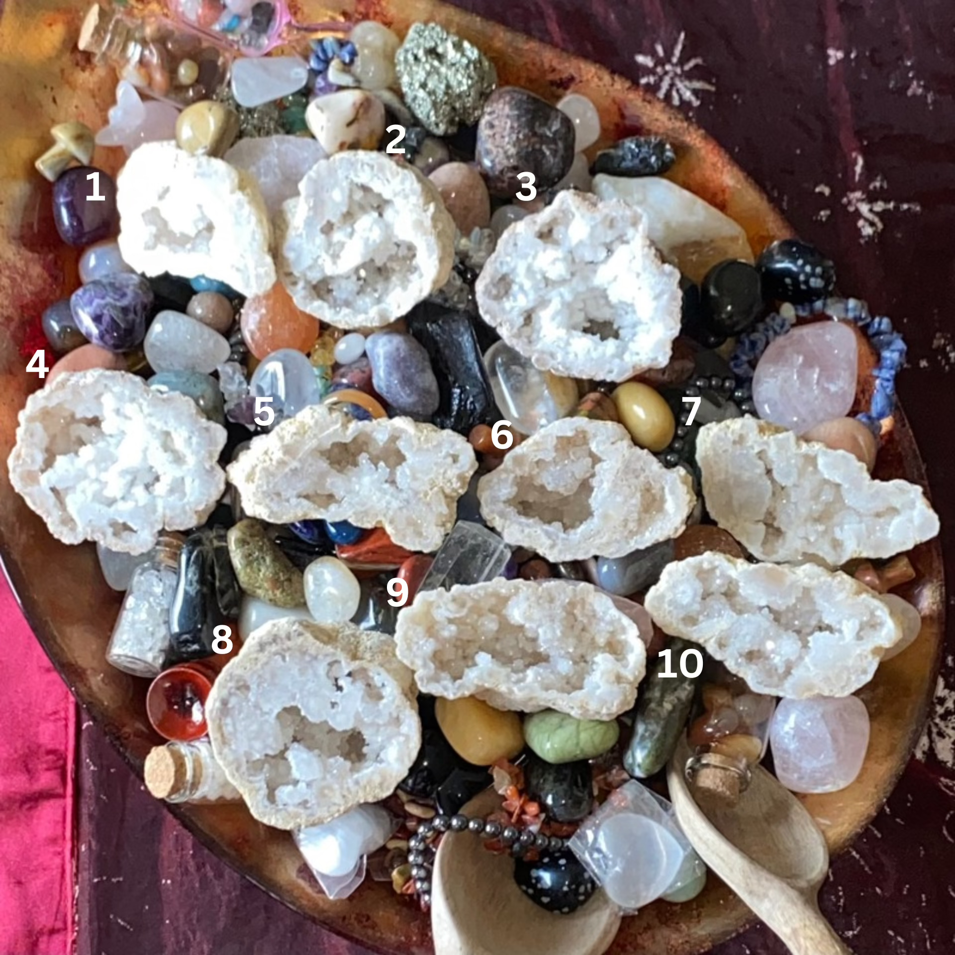 Polished White Quartz Geodes Crystals