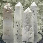Snow Agate Obelisk - Mental Clarity & Grounding Crystals