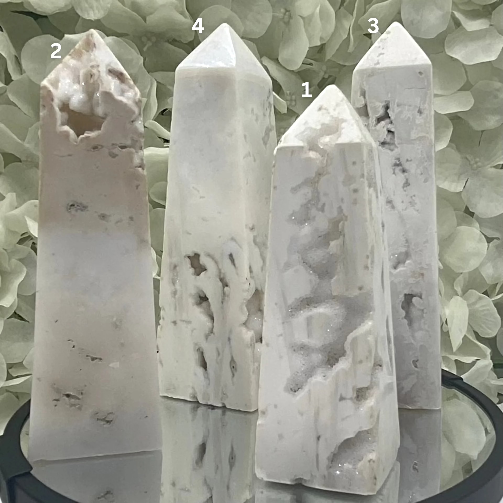 Snow Agate Obelisk - Mental Clarity & Grounding Crystals