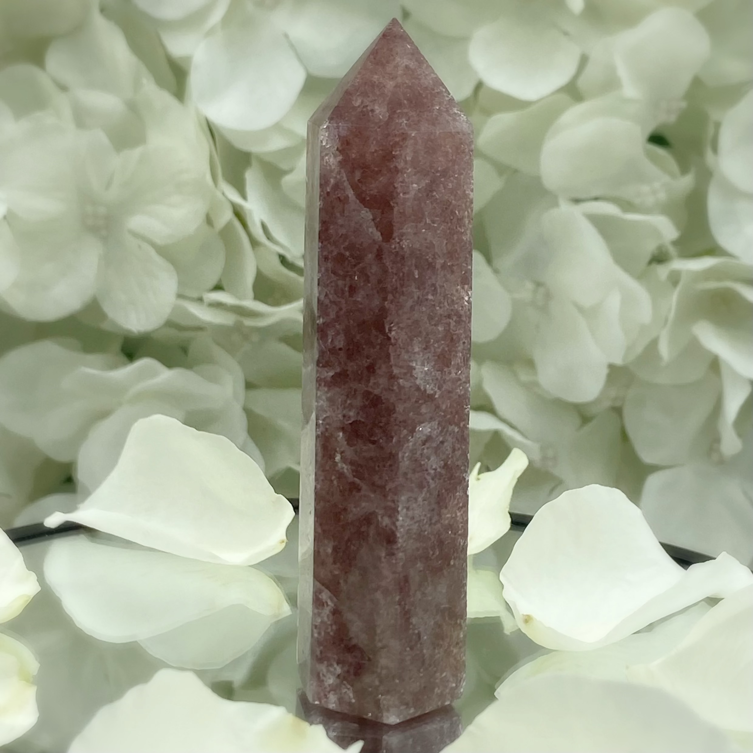 Strawberry Quartz Point - Intuition & Emotional Healing Crystals