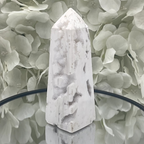 Snow Agate Obelisk - Mental Clarity & Grounding Crystals