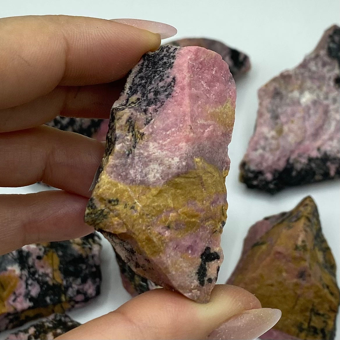 Rough Rhodonite Chunk - Emotional Healing & Self-Confidence 51g - 80g Crystals
