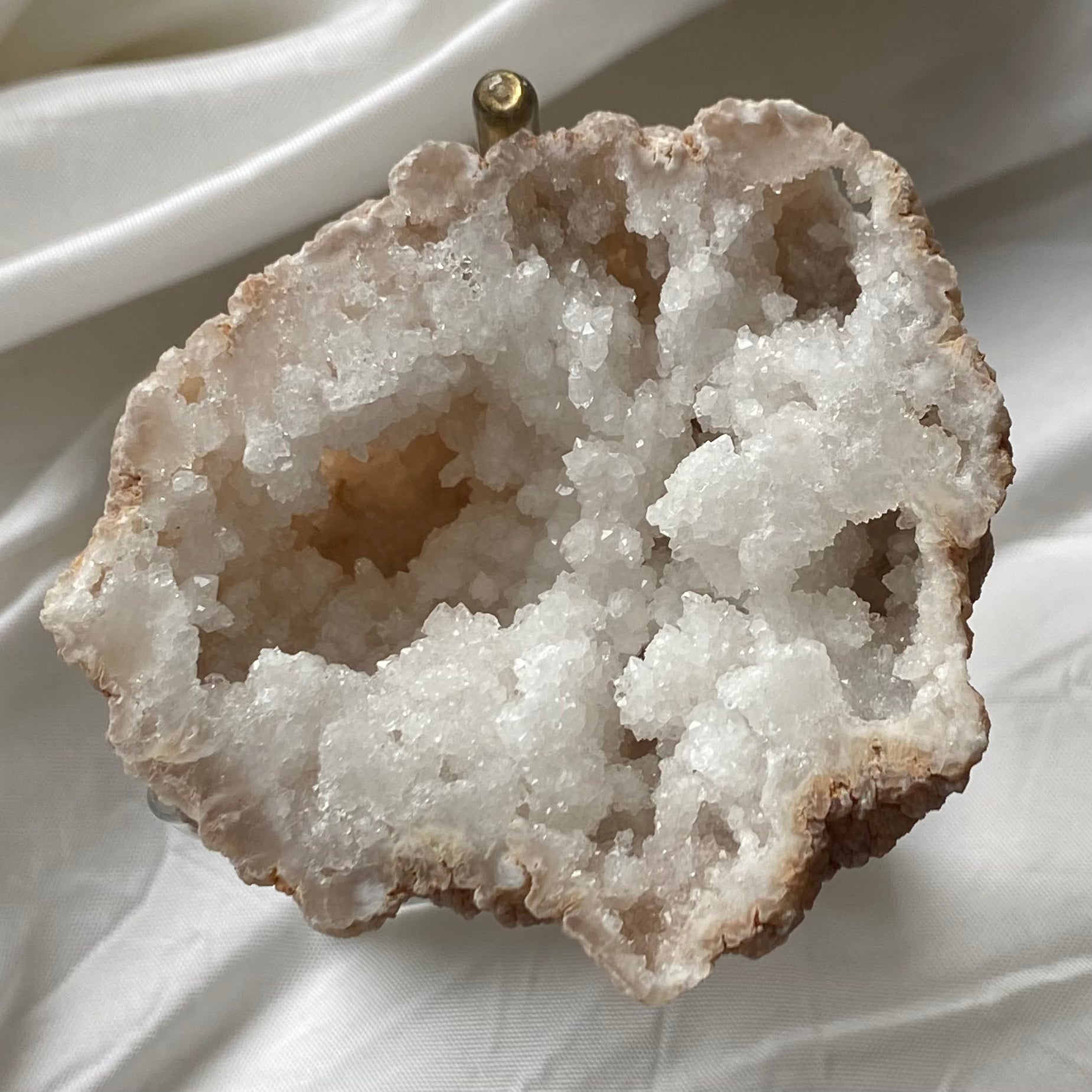 Polished White Quartz Geodes Crystals