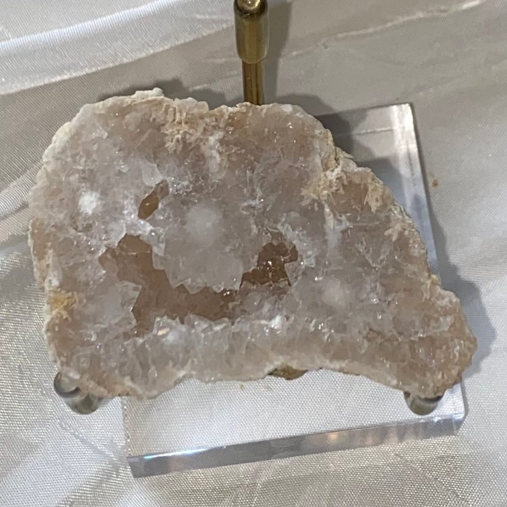 Polished White Quartz Geodes Crystals