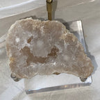 Polished White Quartz Geodes Crystals