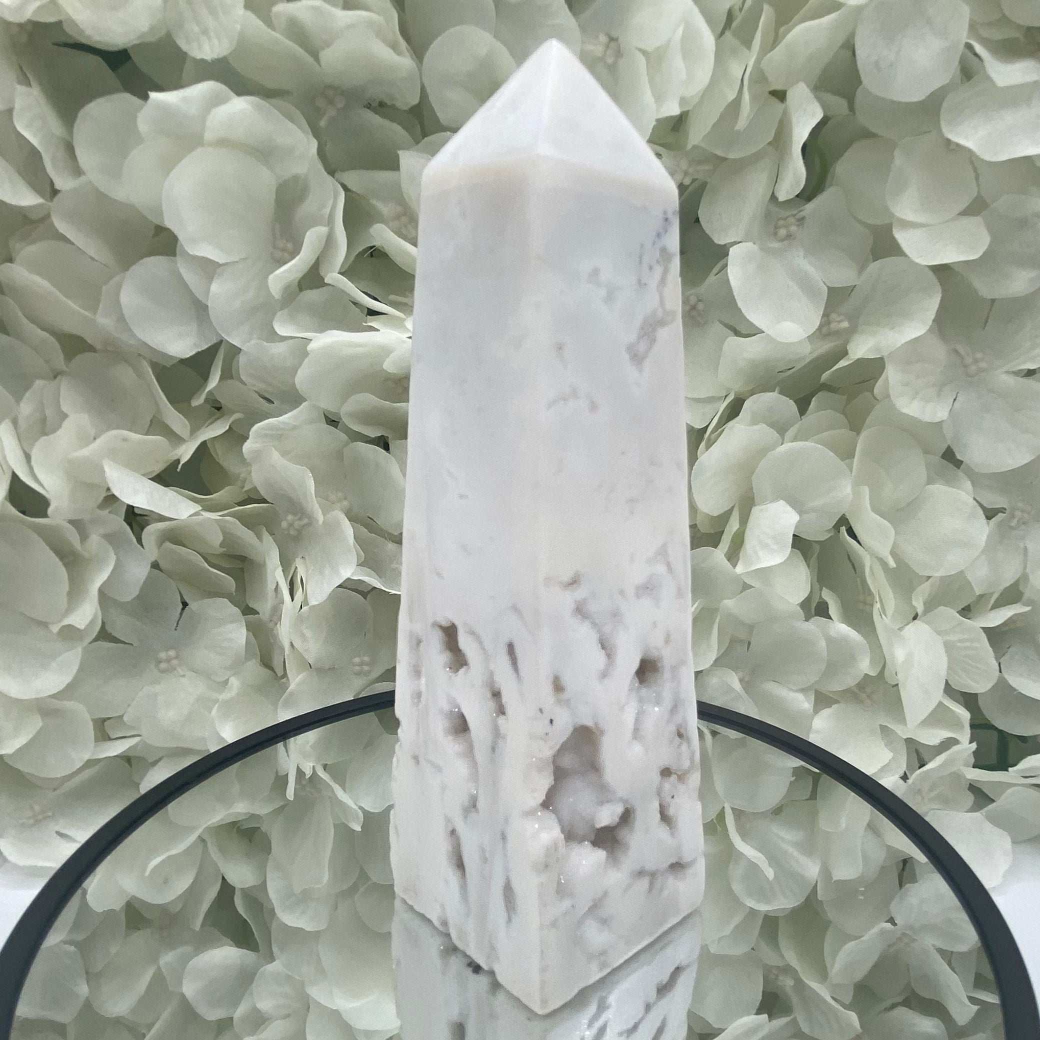 Snow Agate Obelisk - Mental Clarity & Grounding 4- 13.6cm Crystals