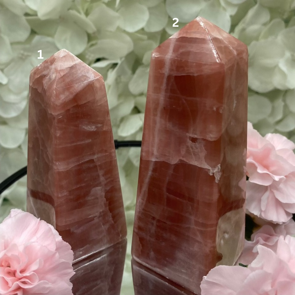 Strawberry Calcite Obelisk - Motivation & Willpower Crystals