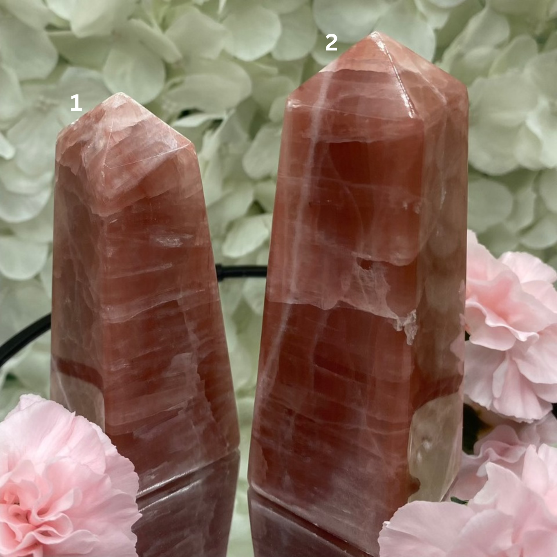 Strawberry Calcite Obelisk - Motivation & Willpower Crystals