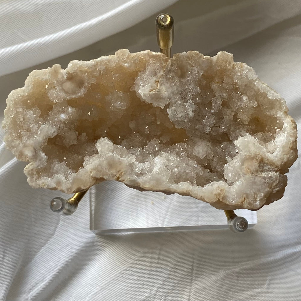 Polished White Quartz Geodes Crystals