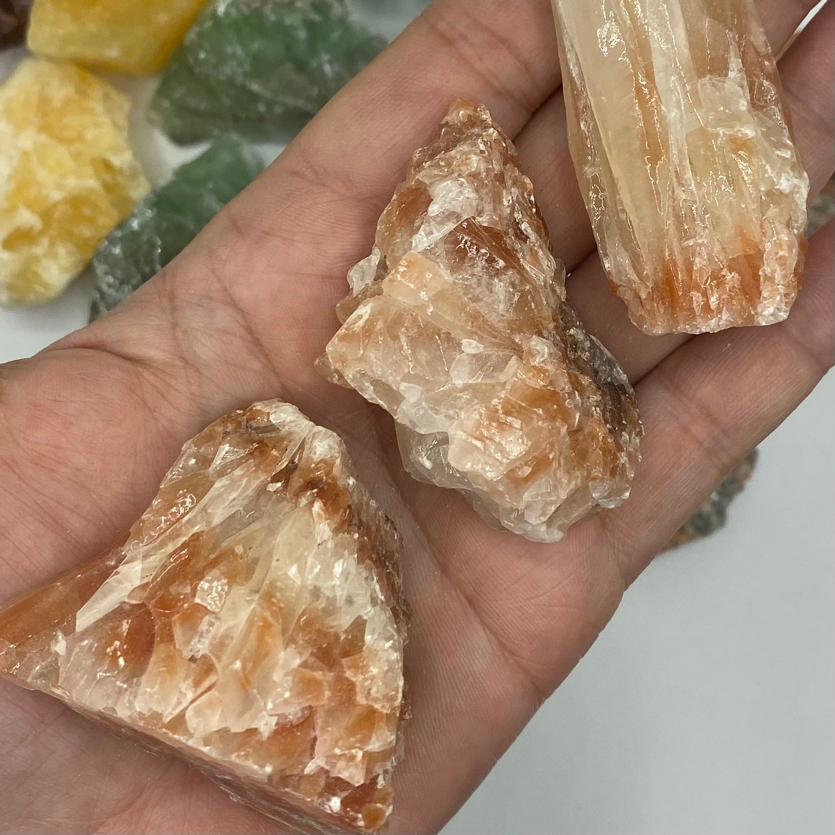 Rough Calcite Chunk Red Calcite Crystals