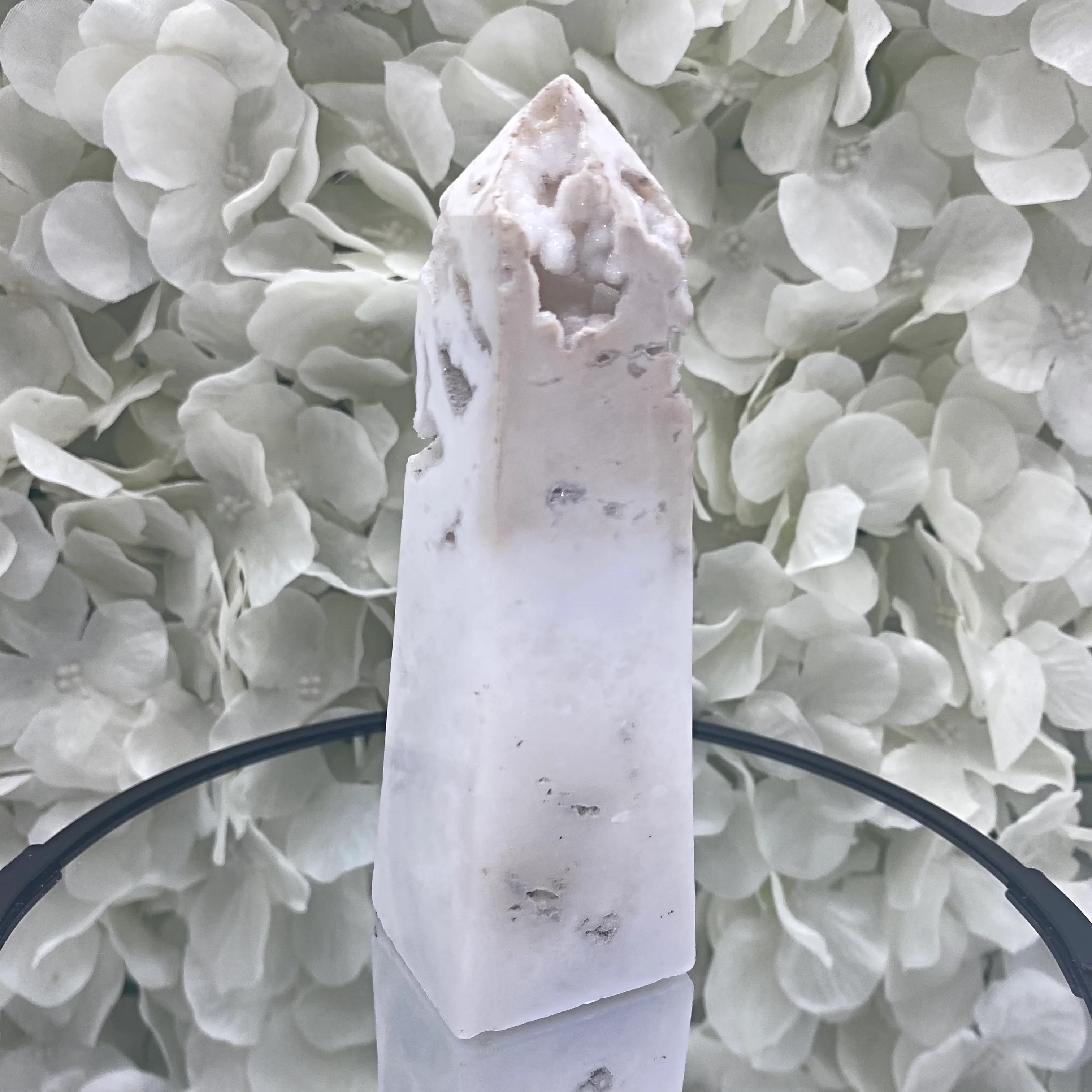 Snow Agate Obelisk - Mental Clarity & Grounding 2- 12.2cm Crystals