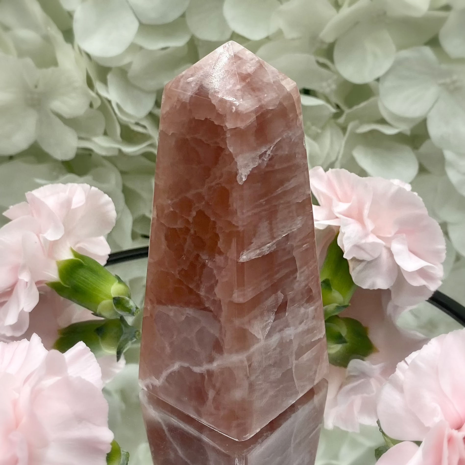 Strawberry Calcite Obelisk - Motivation & Willpower 1- 9.2cm Crystals